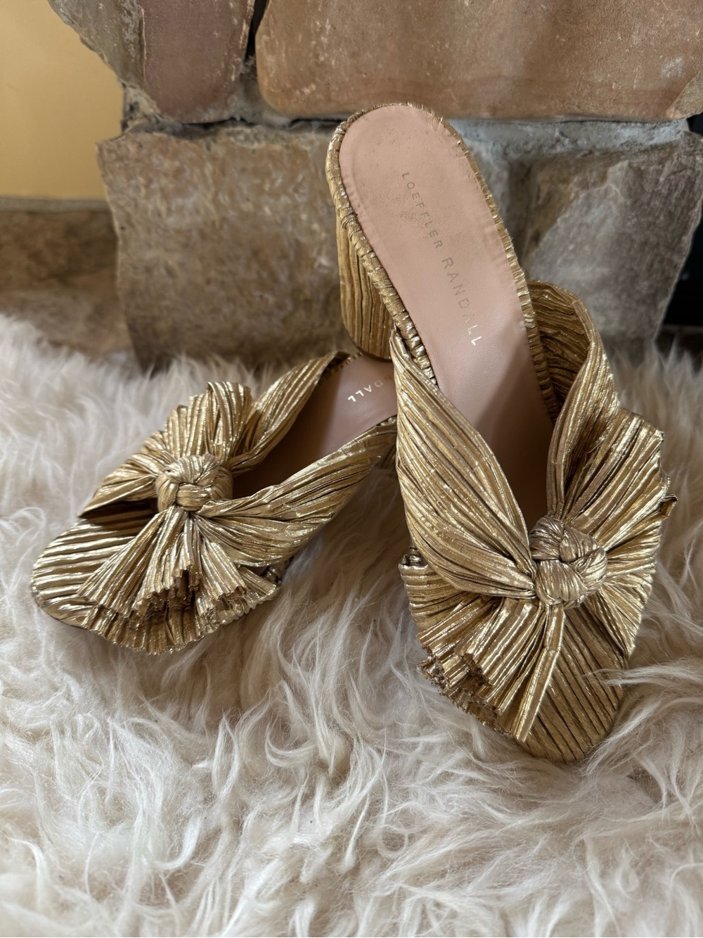 Loeffler Randall Women's Penny Pleated High Heel Slide Sandals